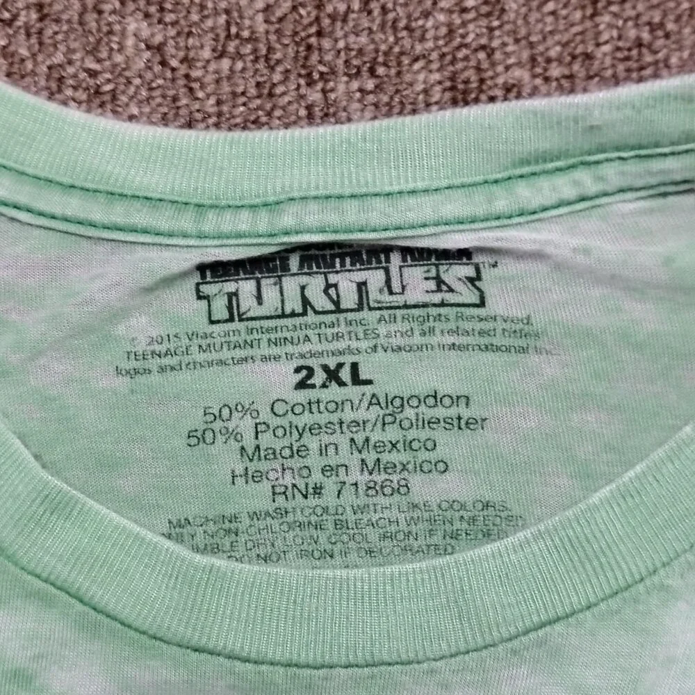 TEENAGE MUTANT NINJA TURTLES T-Shirt Men 2XL Green Shredder Ninja Graphic Tee - Picture 3 of 10